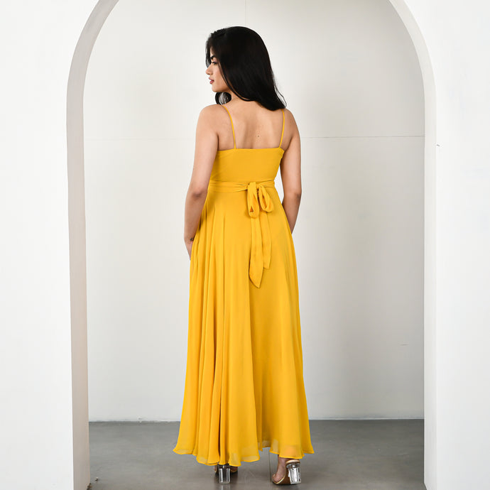 Olivia Yellow Georgette Dress